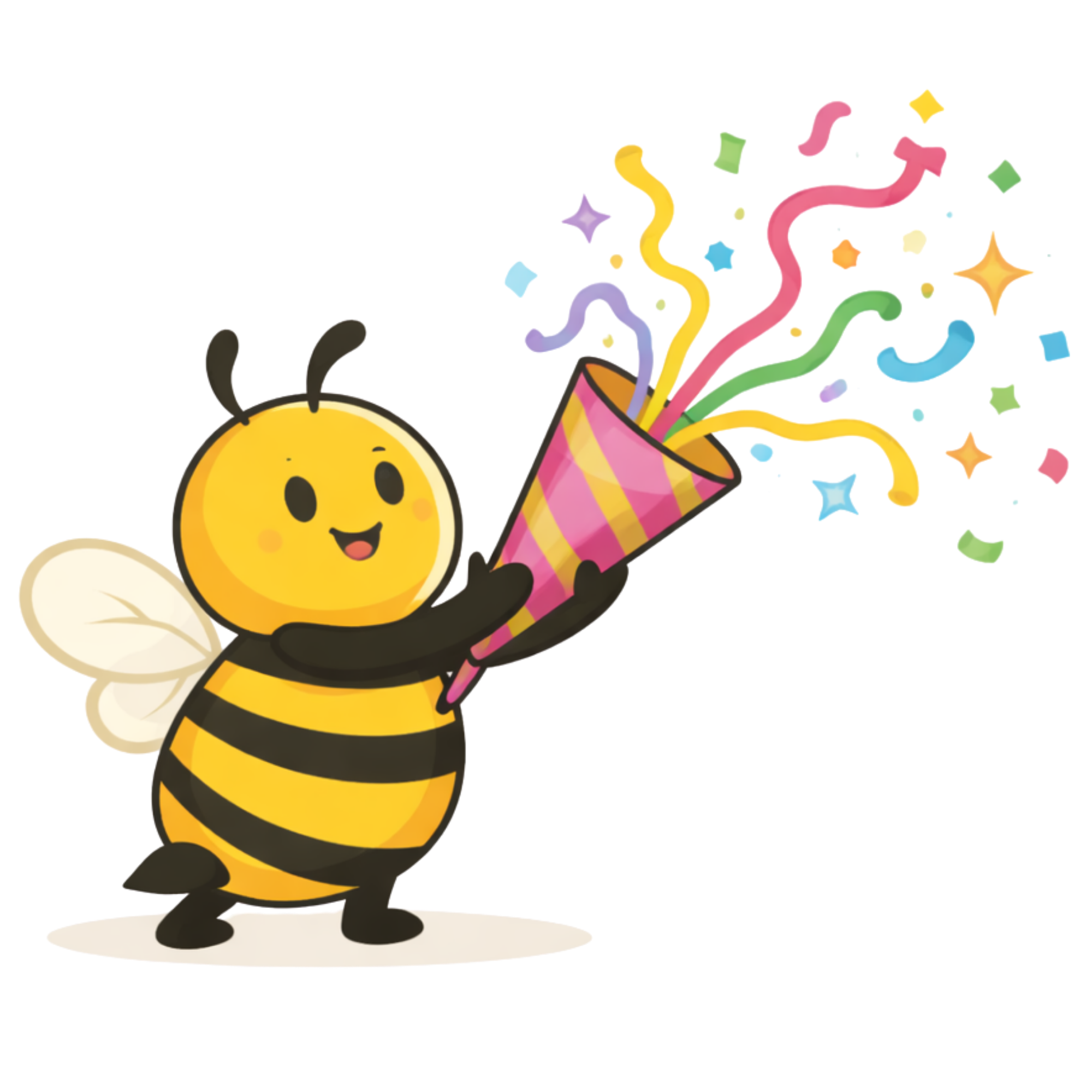 SpellBee mascot celebrating